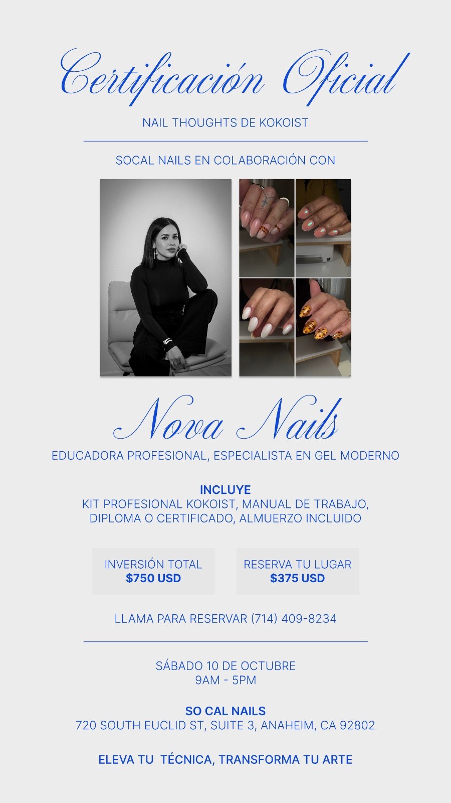Certificacion Oficial Nail Thought De Kokoist Socal Nails En Colaboracion Con Nova Nails