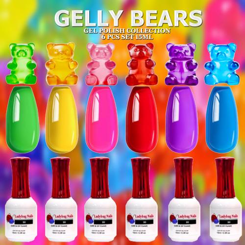GELLY BEARS GEL POLISH COLLECTION 6PCS-SET  15ML 