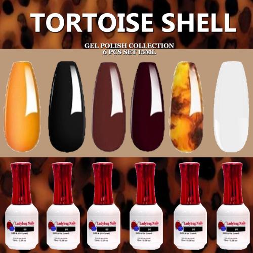 TORTOISE SHELL GEL POLISH COLLECTION 6PCS-SET  15ML