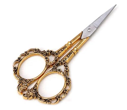 Vintage Style Stainless steel Sharp Tip Scissors 12 pcs mixe