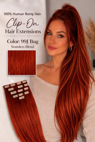  CLIP ON HAIR EXTENSIONS - 100% HUMAN REMY HAIR
