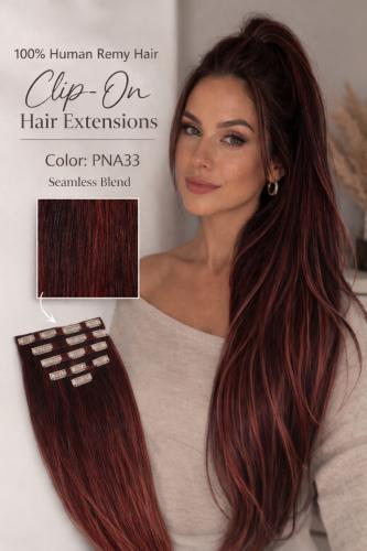 CLIP ON HAIR EXTENSIONS - 100% HUMAN REMY HAIR
