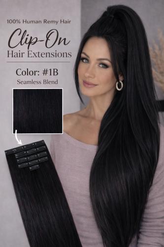 CLIP ON HAIR EXTENSIONS - 100% HUMAN REMY HAIR
