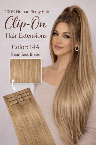 CLIP ON HAIR EXTENSIONS - 100% HUMAN REMY HAIR