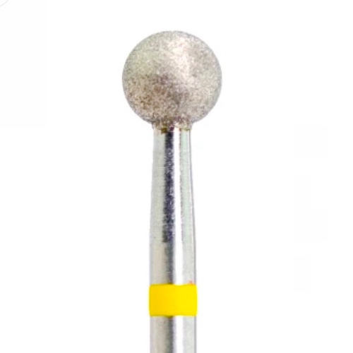 Professional Diamond Ball Nail Bit 5.0 mm- Yellow Band- Extra Fine Grit