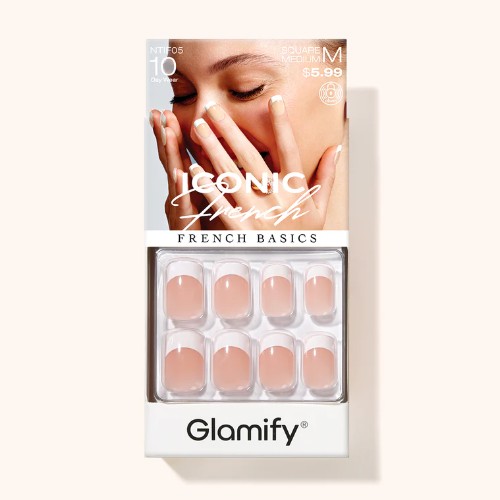 Nail Tip: ICONIC FRENCH SQUARE MEDIUM  Up To 10 Day Nail Wear