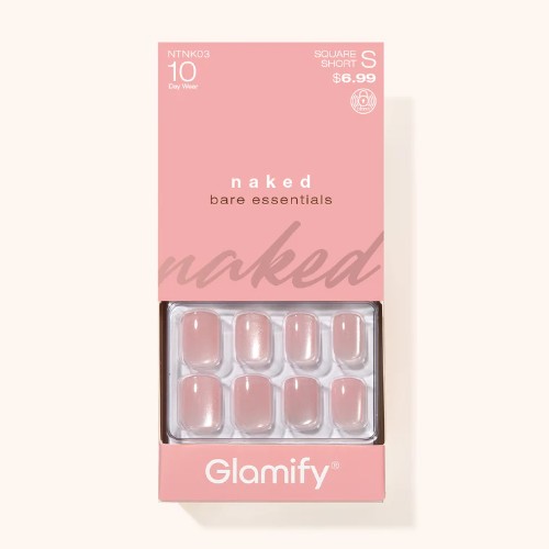 Nail Tip: NAKED (BARE)-SQUARE SHORT  Up To 10 Day Nail Wear