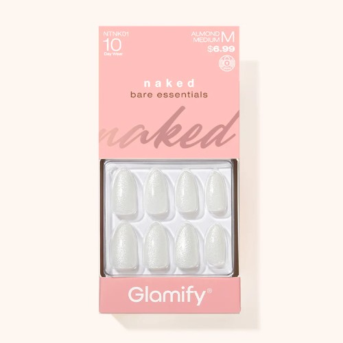 Nail Tip: NAKED (BARE)- ALMOND MEDIUM  Up To 10 Day Nail Wear