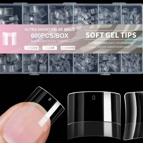 Ultra Short Square Soft Gel Tips (600 Pieces)