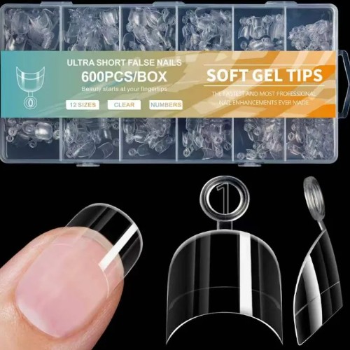 Ultra Short Round Soft Gel Tips (600 Pieces)