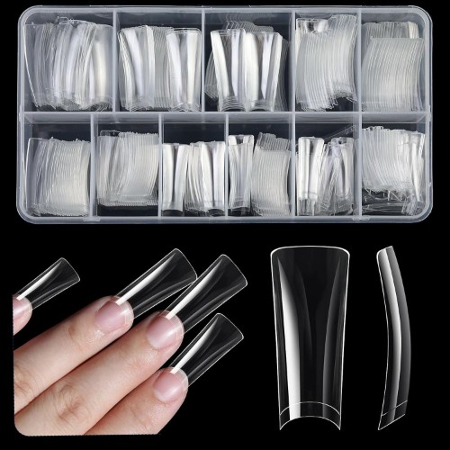 Duck Nail Tips Clear Half Cover XXL Long Duck Nails